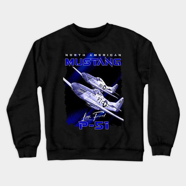 Mustang P51 Fighter Aircraft Crewneck Sweatshirt by aeroloversclothing